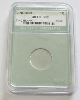 Lincoln zinc blank planchet