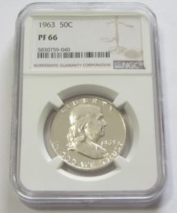 1963 proof Franklin NGC 66