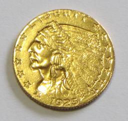 $2.5 1925-D GOLD QUARTER INDIAN EAGLE