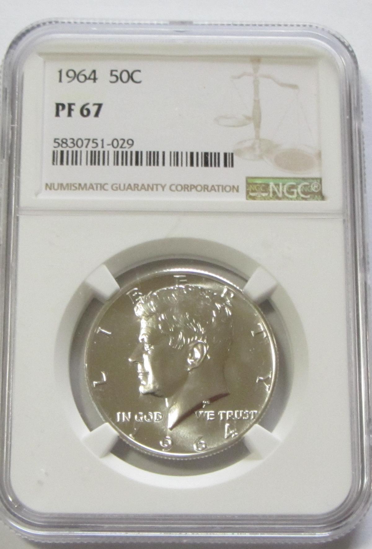 1964 KENNEDY PROOF NGC 67