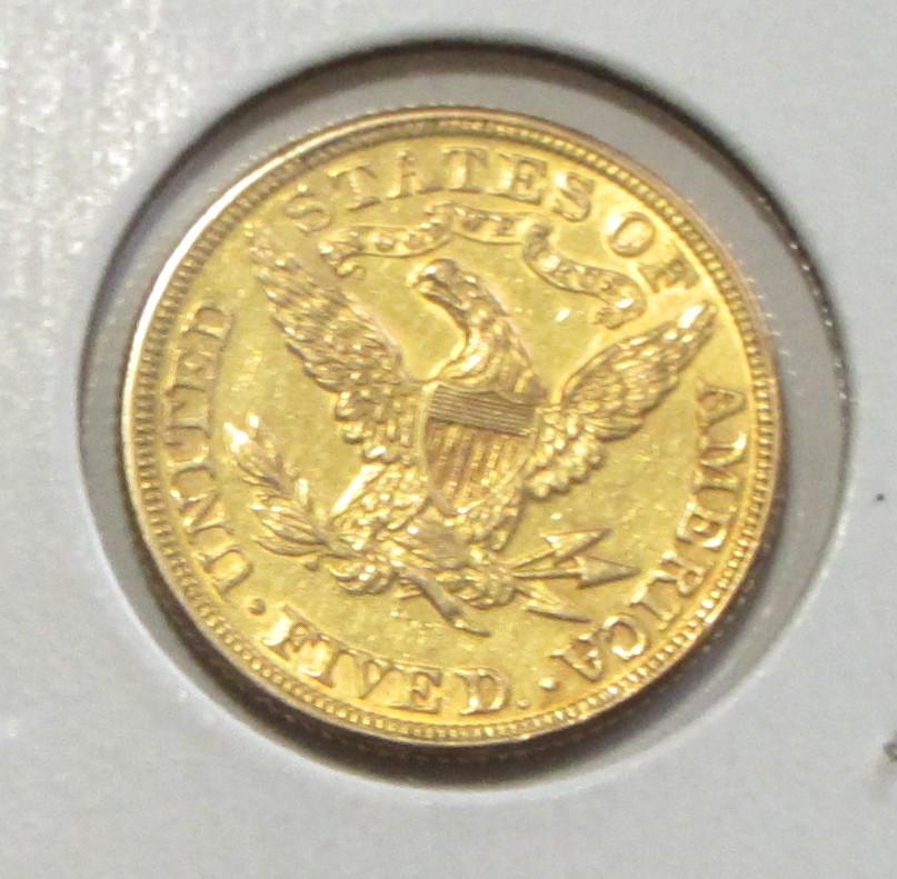 $5 GOLD 1895 HALF EAGLE CORONET BU TYPE 2