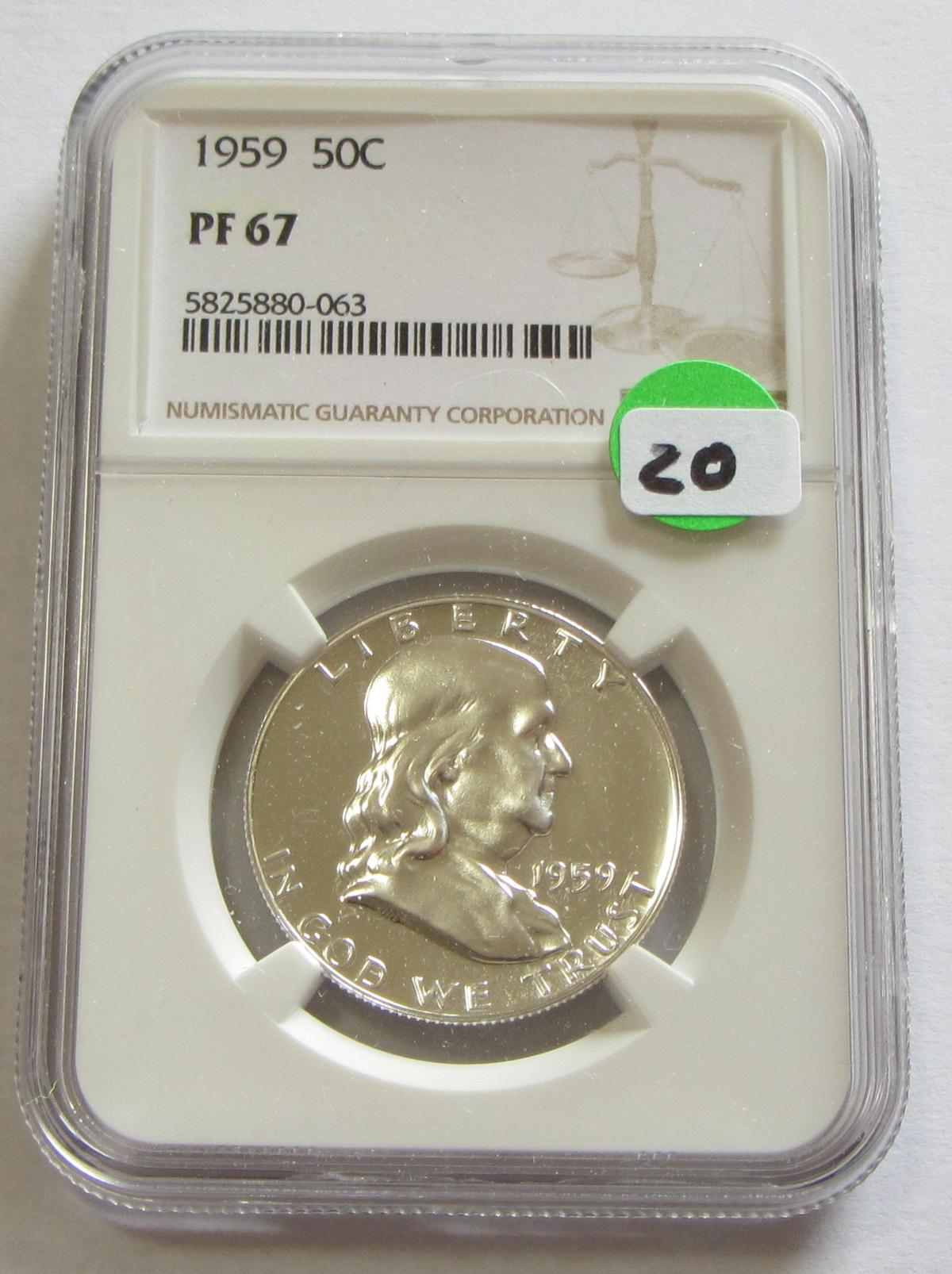 1959 PROOF FRANKLIN NGC 67