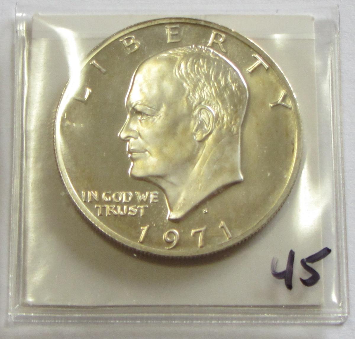 1971-S/S Double MintMark Eisenhower Silver Proof Dollar