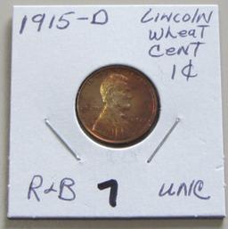 1915-D HIGH GRADE BU WHEAT CENT