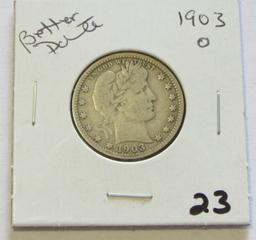 1903-O BARBER QUARTER SOLID MID GRADE