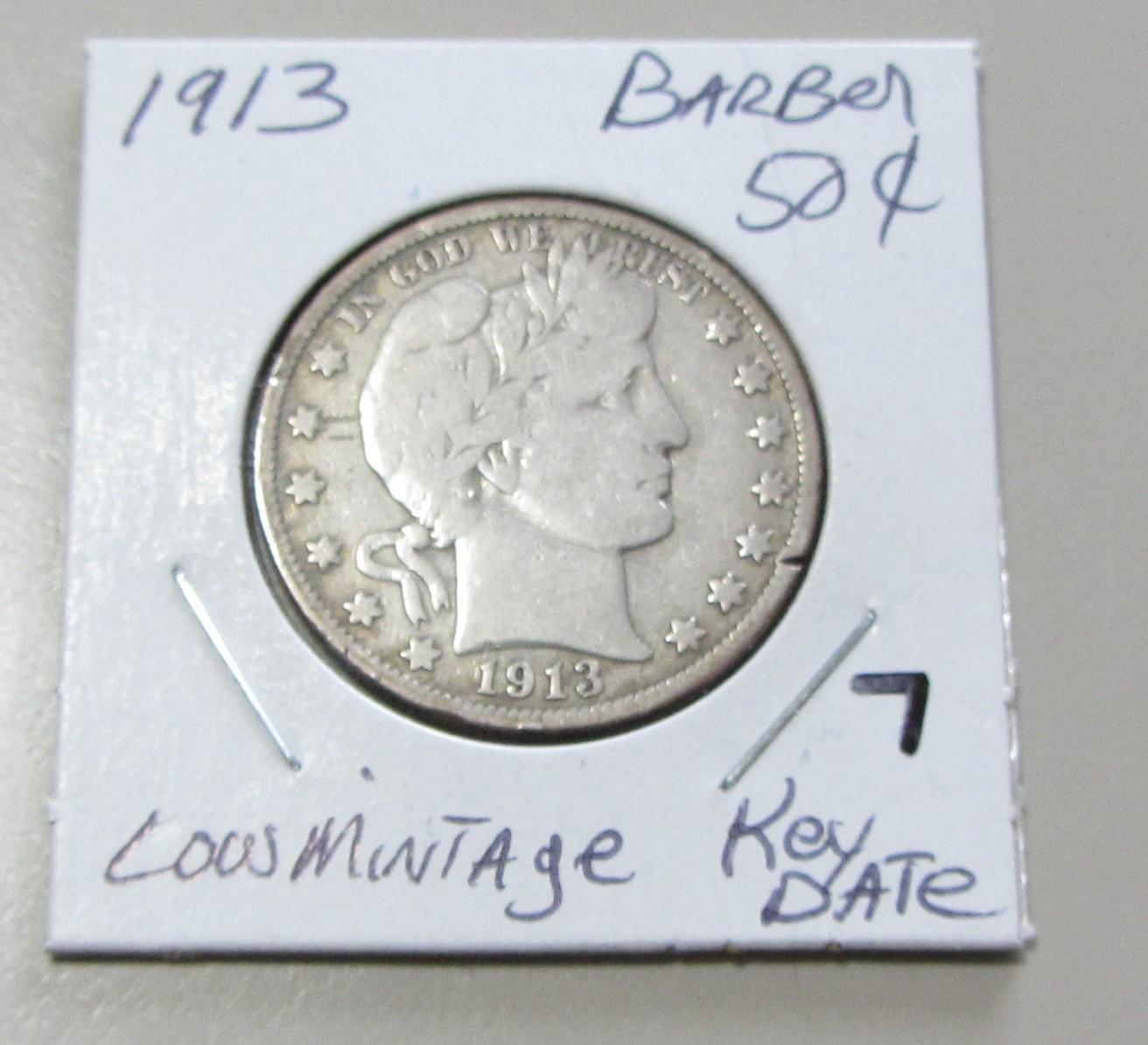 1913 BARBER HALF TOUGH DATE