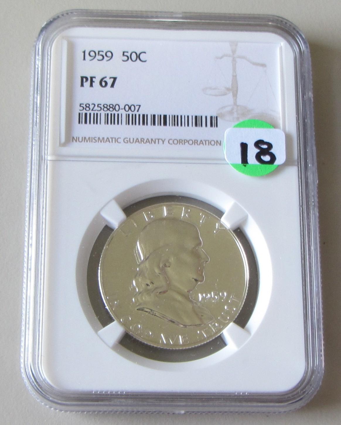 1959 FRANKLIN PROOF NGC 67