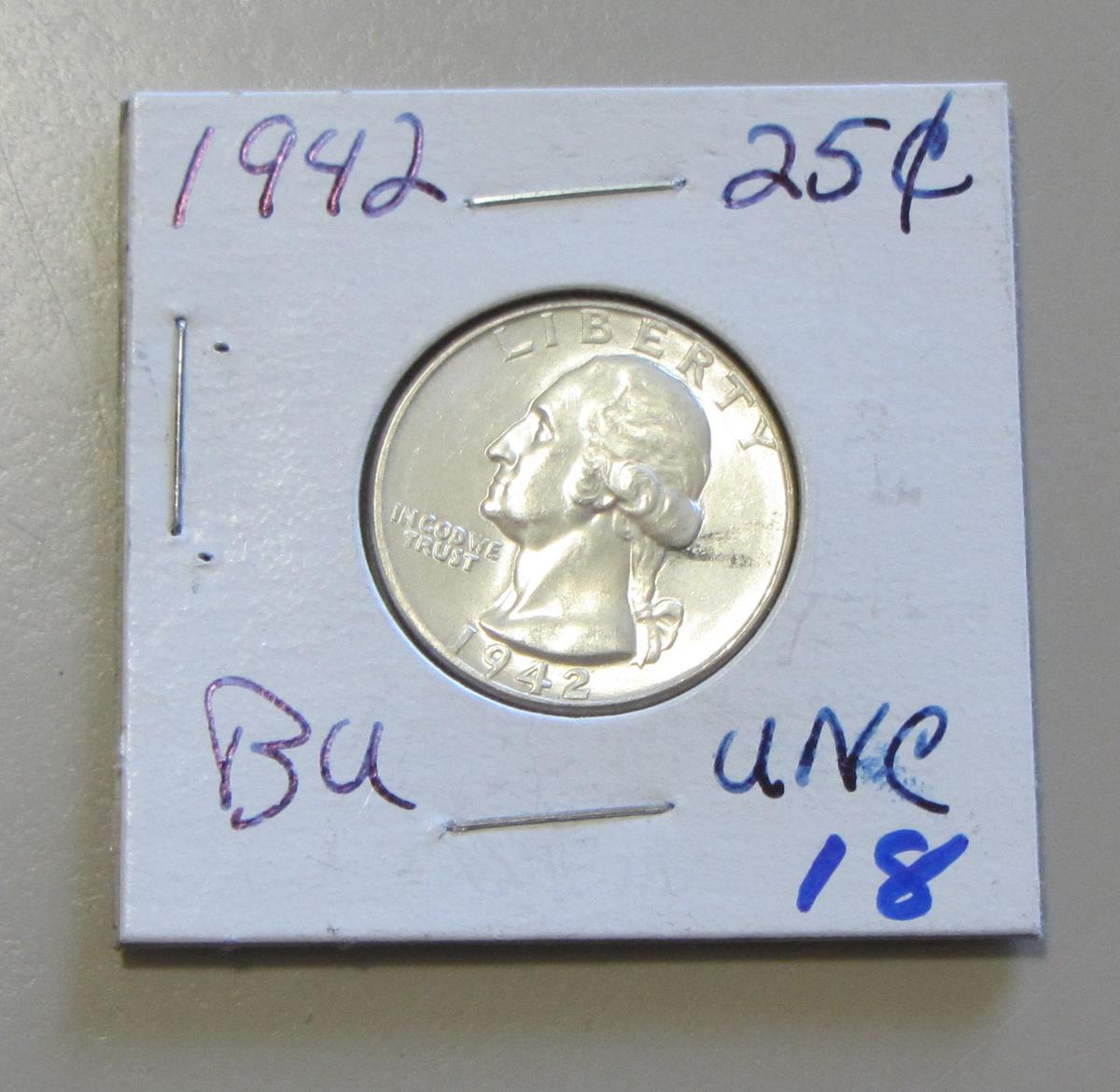 1942 SILVER BU QUARTER