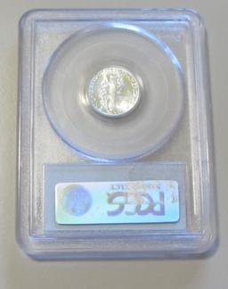 1942 GEM MERCURY DIME PCGS 65 FB