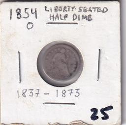 1854-O SEATED HALF DIME