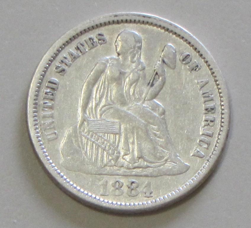 1884 SEATED DIME