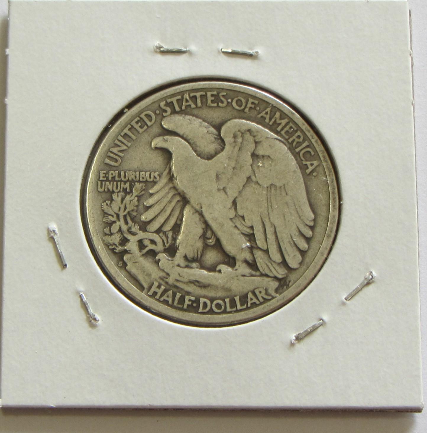 1917-S REVERSE WALKING LIBERTY HALF