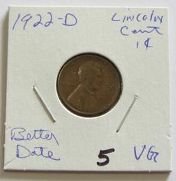 1922-D TOUGH DATE WHEAT CENT