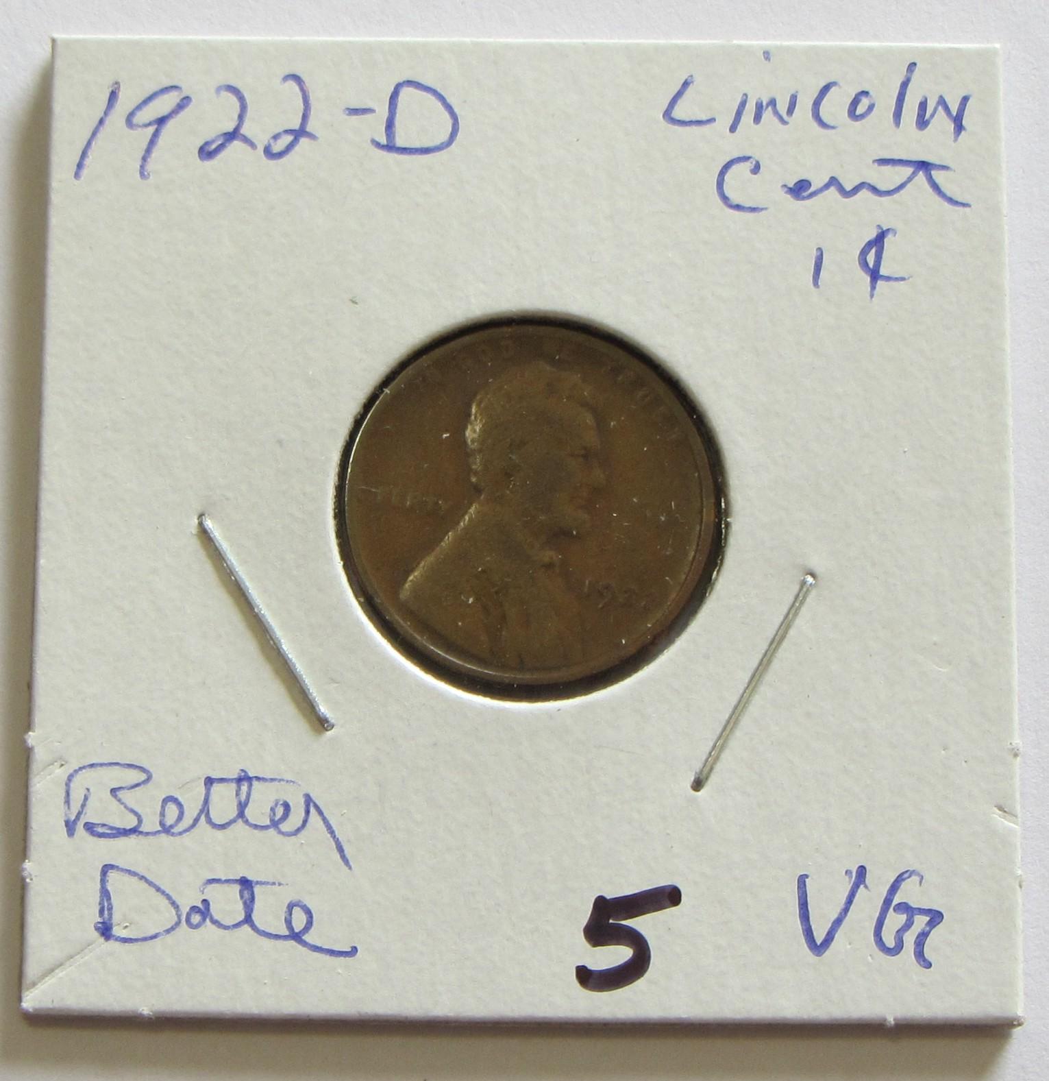 1922-D TOUGH DATE WHEAT CENT