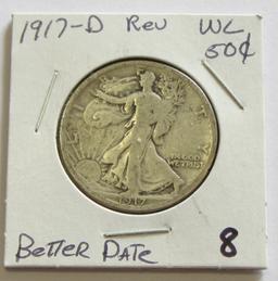 1917-D REVERSE WALKING LIBERTY HALF