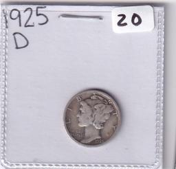 1925-D MERCURY DIME