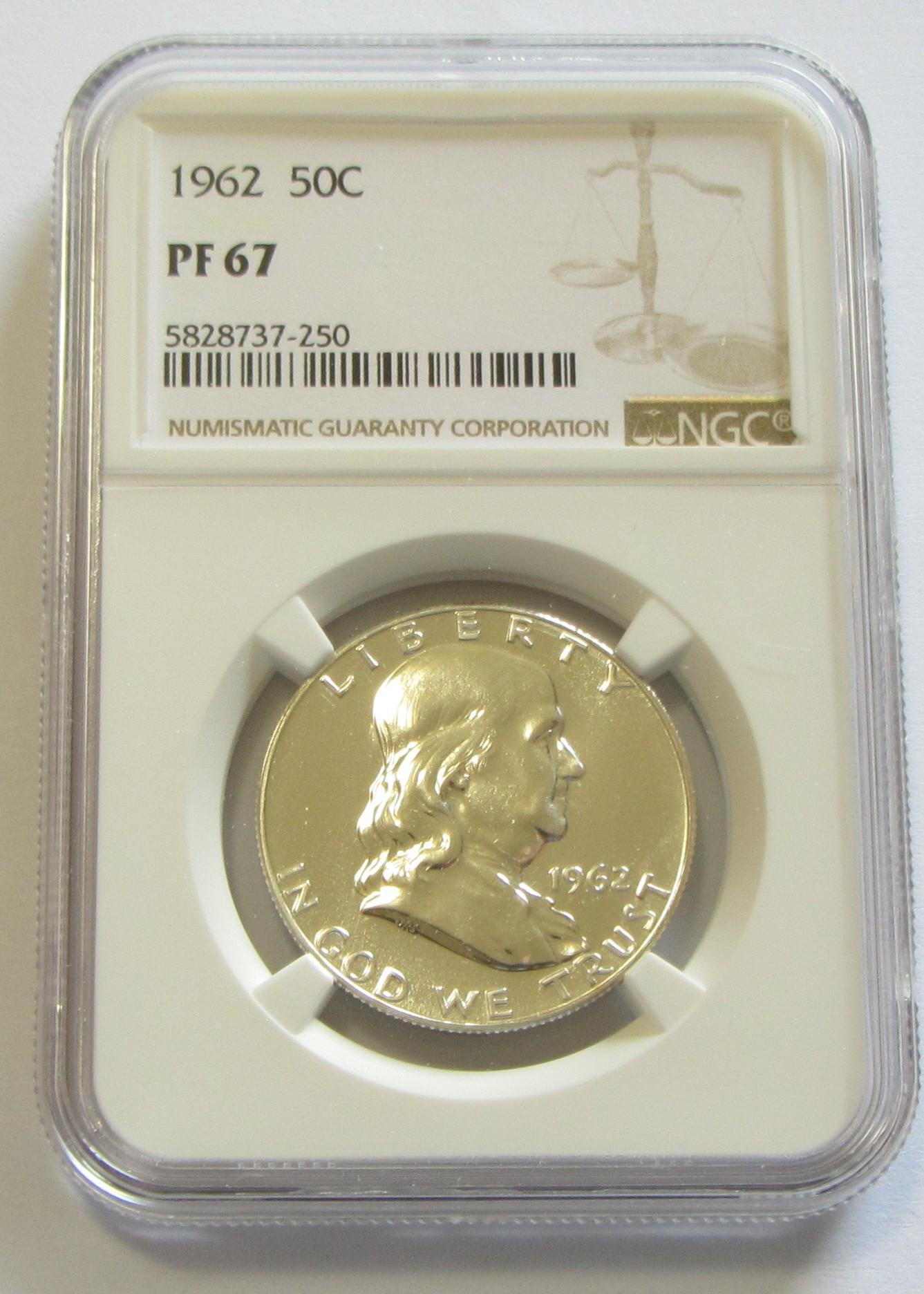 1962 PROOF FRANKLIN NGC 67