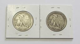 Lot of 2 - 1943 & 1944 Walking Liberty Half Dollar