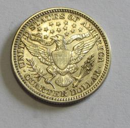 1911-D BARBER QUARTER XF/AU CLEANED