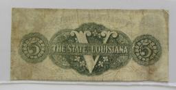 $5 LOUISIANA OBSOLETE CURRENCY 1862