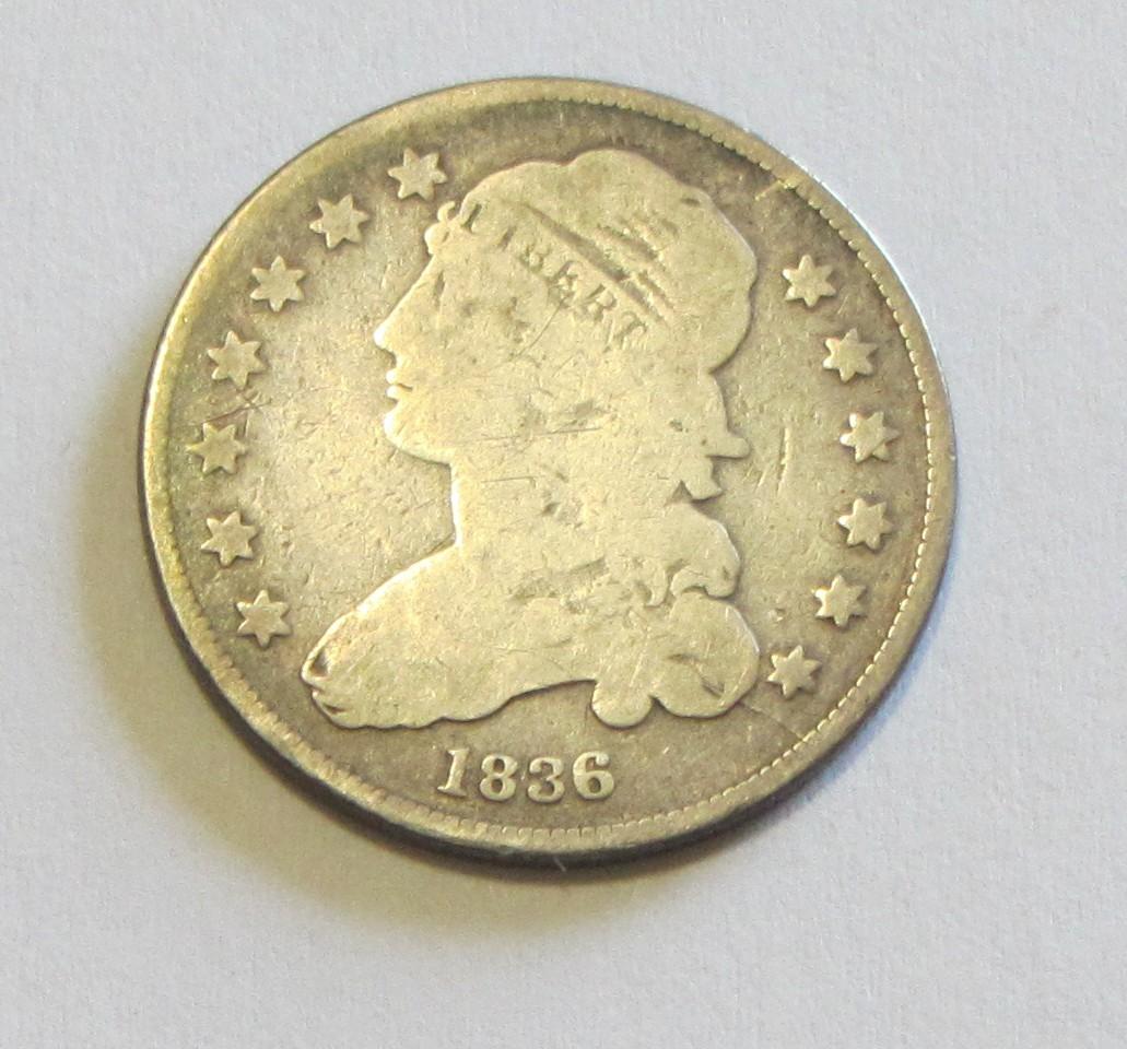 BUST 1836 QUARTER TOUGHER COIN