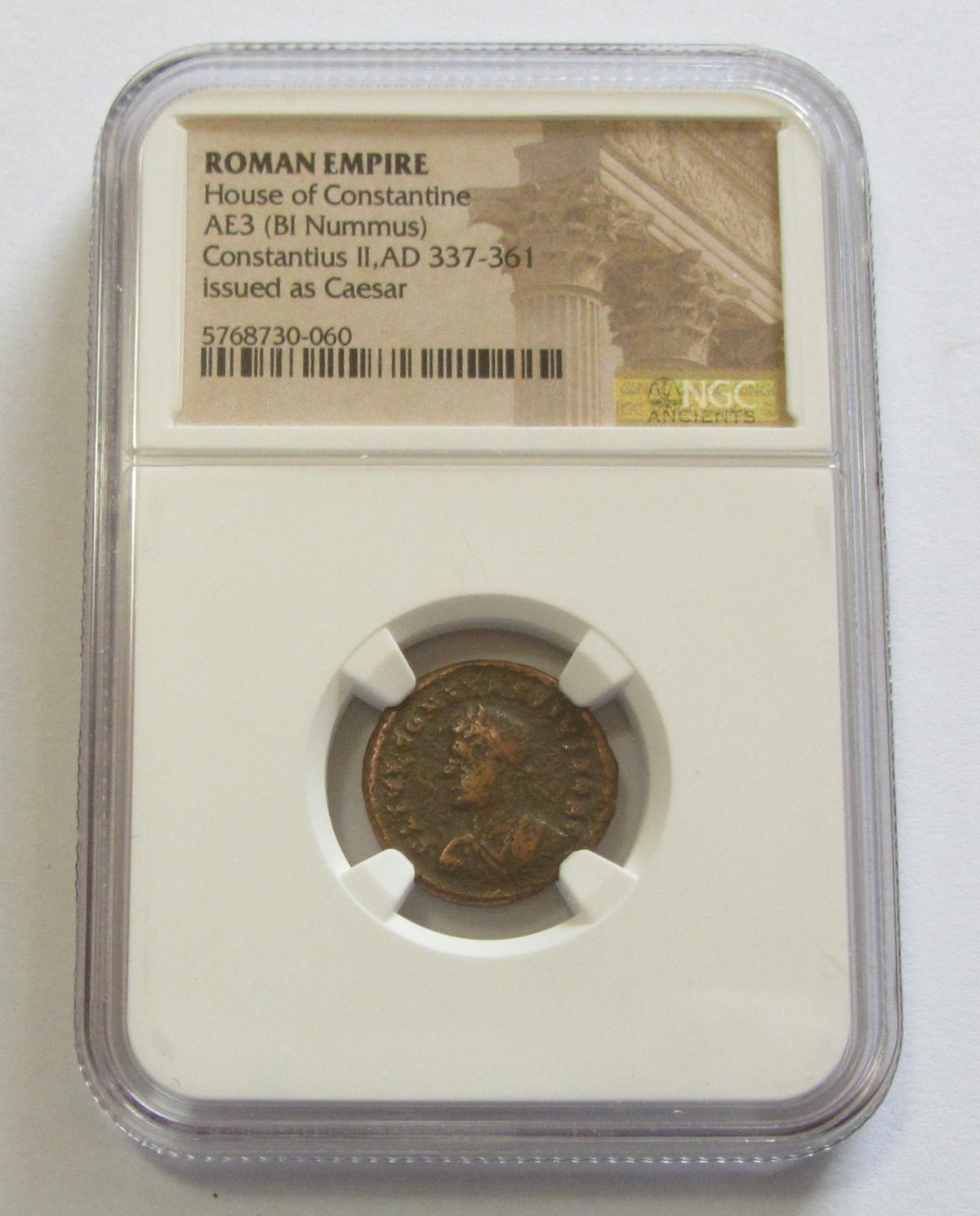 ROMAN EMPIRE ANCIENT NGC 337 AD ISSUED BY CAESAR