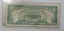 $5 NUMBERICAL 2 REDEEMABLE IN GOLD FRN 1928