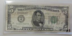 $5 NUMBERICAL 2 REDEEMABLE IN GOLD FRN 1928