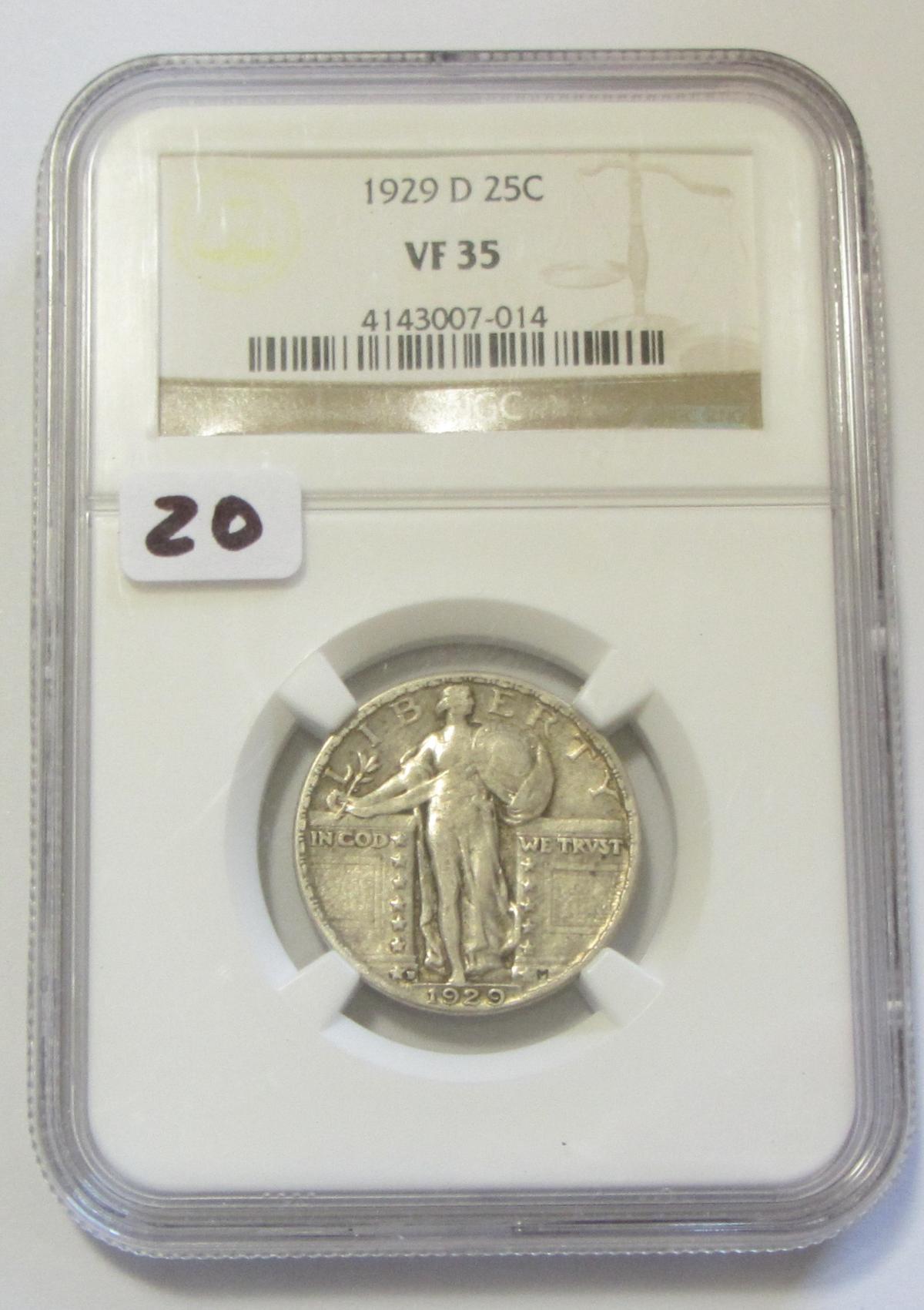 1929-D STANDING QUARTER NGC 35