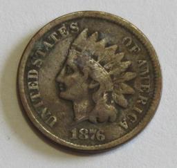 1876 BETTER DATE INDIAN HEAD CENT