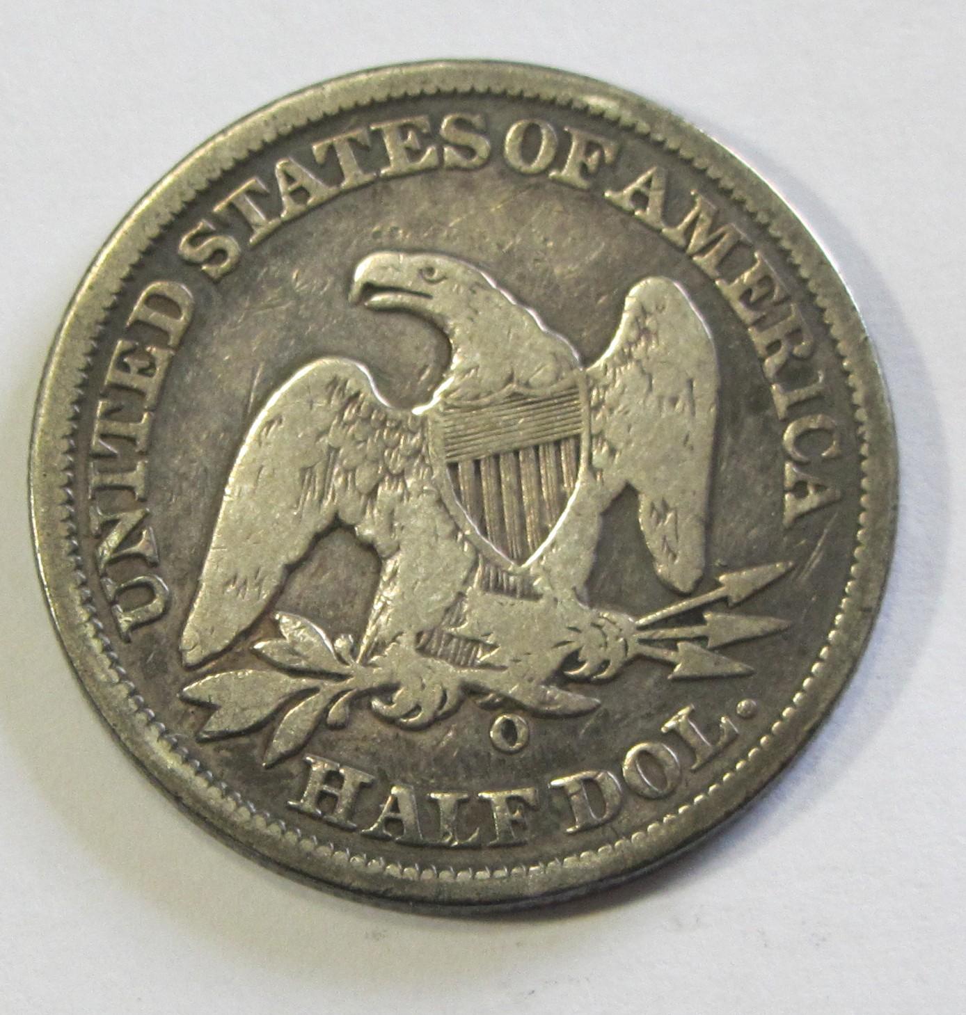 1858-O SEATED HALF