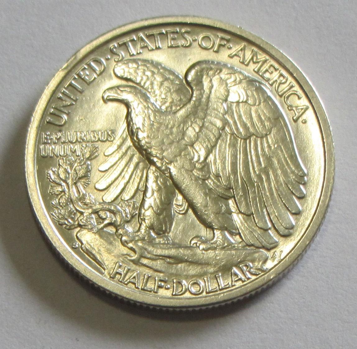 BRILLIANT UNCIRCULATED 1939-S WALKING LIBERTY HALF