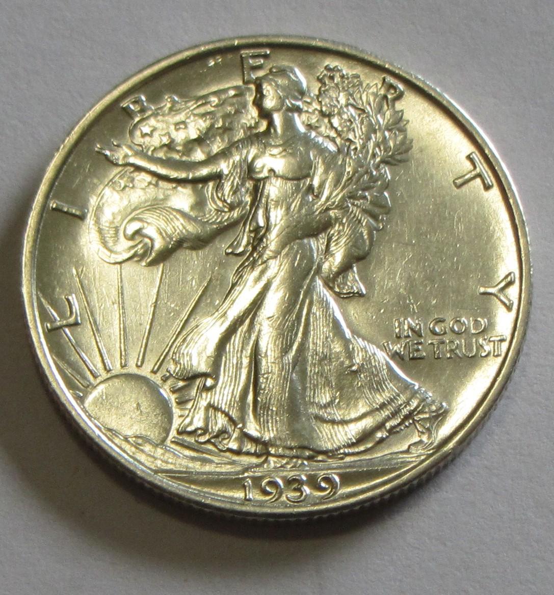 BRILLIANT UNCIRCULATED 1939-S WALKING LIBERTY HALF