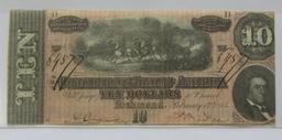 HIGH GRADE $10 1864 CONFEDERATE CSA