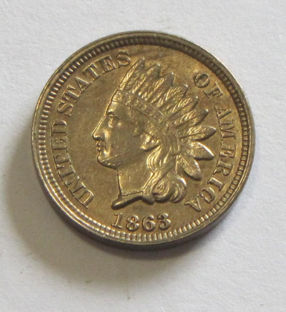 1863 HIGH GRADE INDIAN HEAD CENT