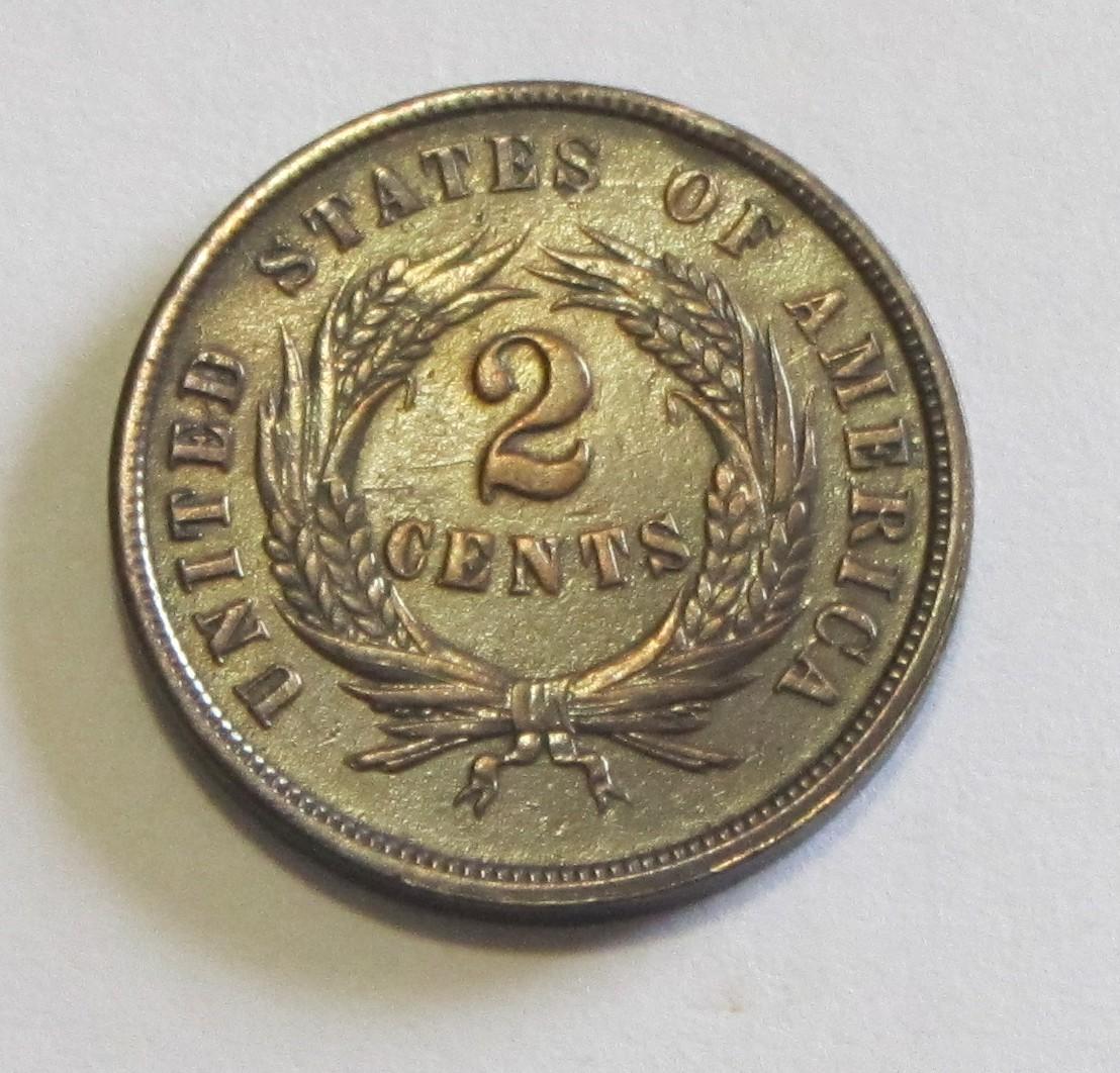 1864 PLEASING 2 CENT PIECE