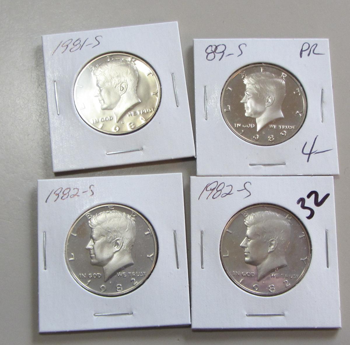 4 KENNEDY HALF PROOF LOT