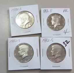 4 KENNEDY HALF PROOF LOT