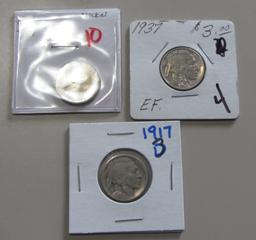 3 BUFFALO NICKELS