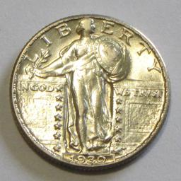 JUST A STUNNING 1930 STANDING LIBERTY QUARTER LUSTER