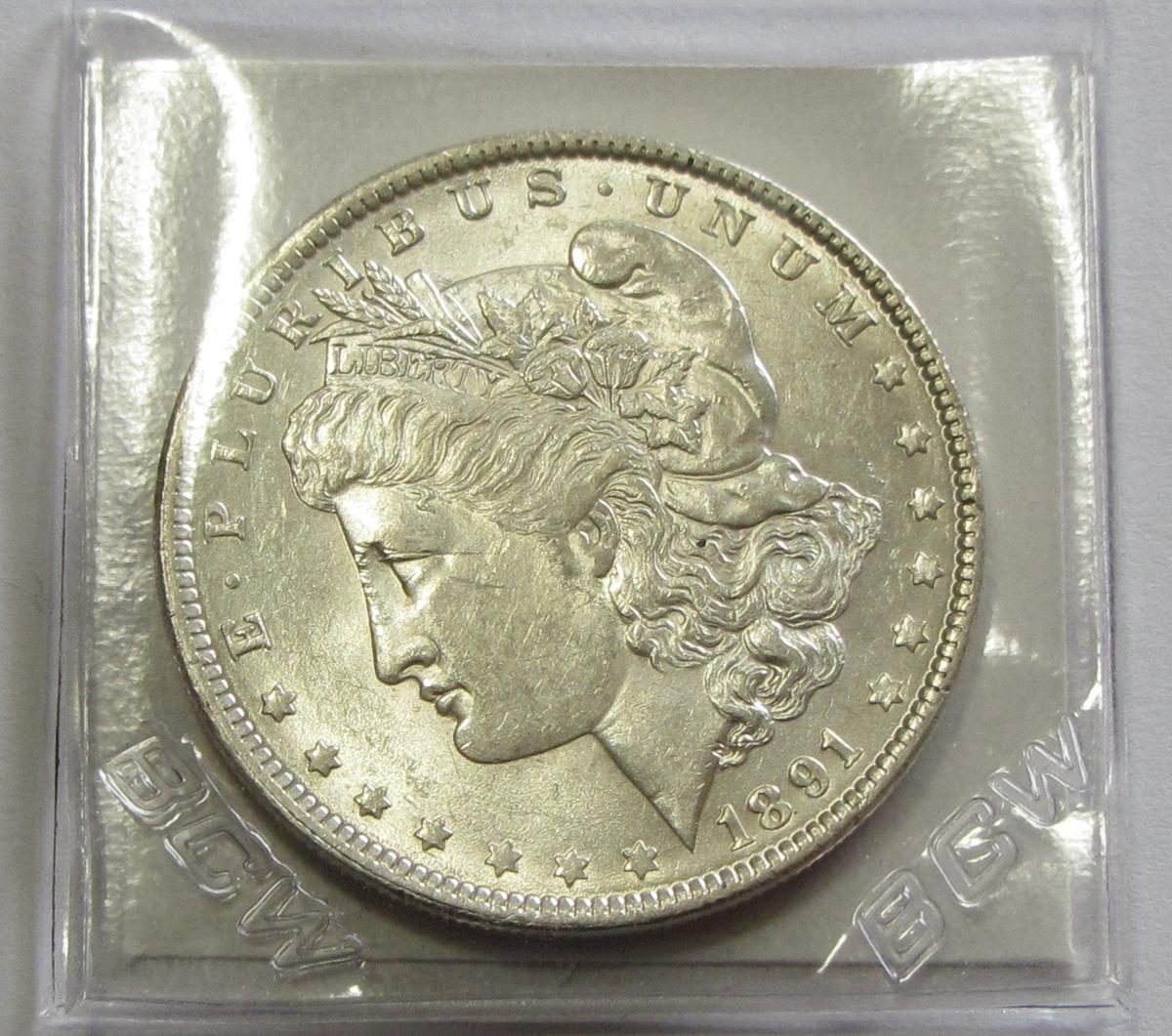 BU $1 1891 MORGAN