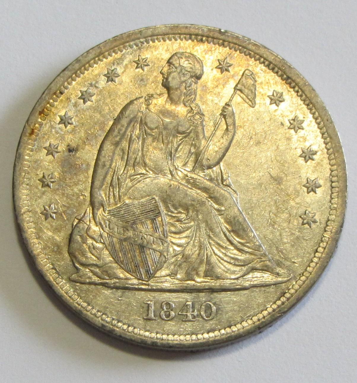 Stunning high-grade 1840 $1 seated liberty 