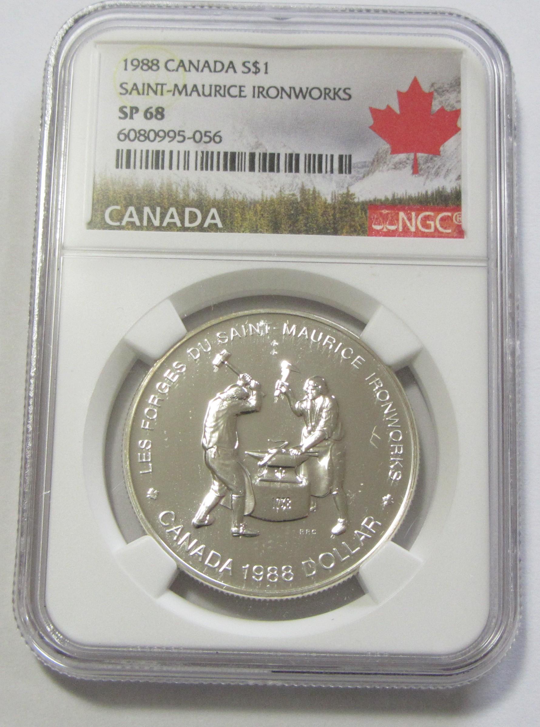 1988 silver Canada iron works NGC 68