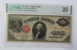 $1 1917 LEGAL TENDER PMG VF 25