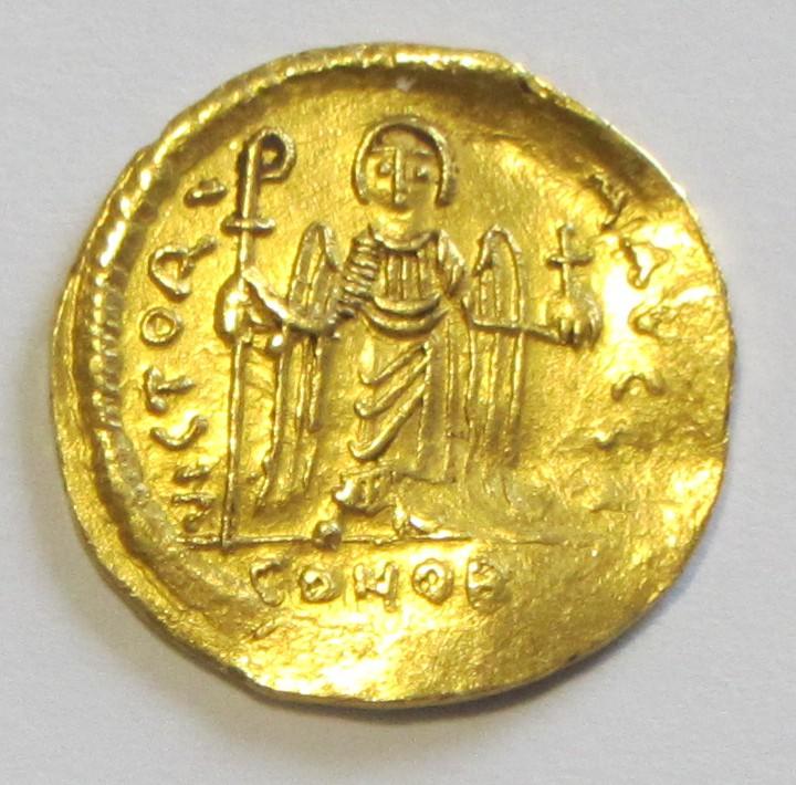 STUNNING GOLD BYZANTINE EMPIRE 302-610 AD SOLIDUS EMPEROR PHOCAS 4.391 GRAM