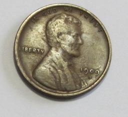 Better date 1909 S horizontal S wheat cent old Anacs grade