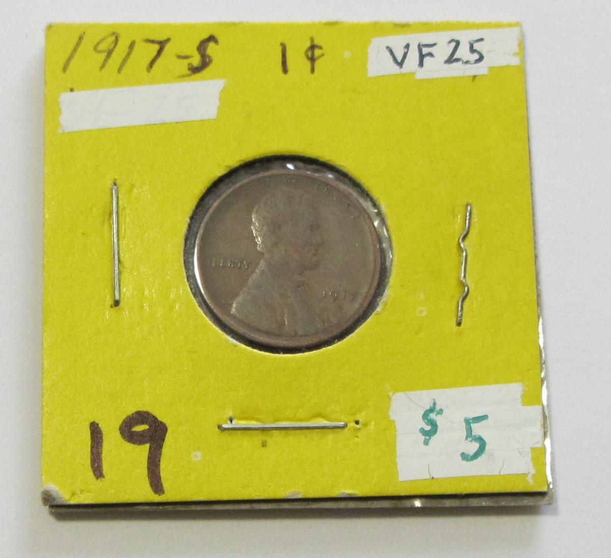 1917 S wheat cent