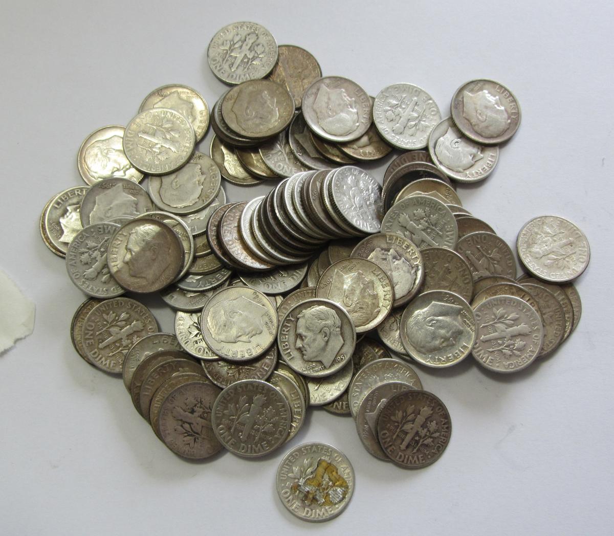 100 SILVER DIMES