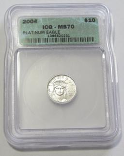 $10 PLATINUM EAGLE ICG MS 70