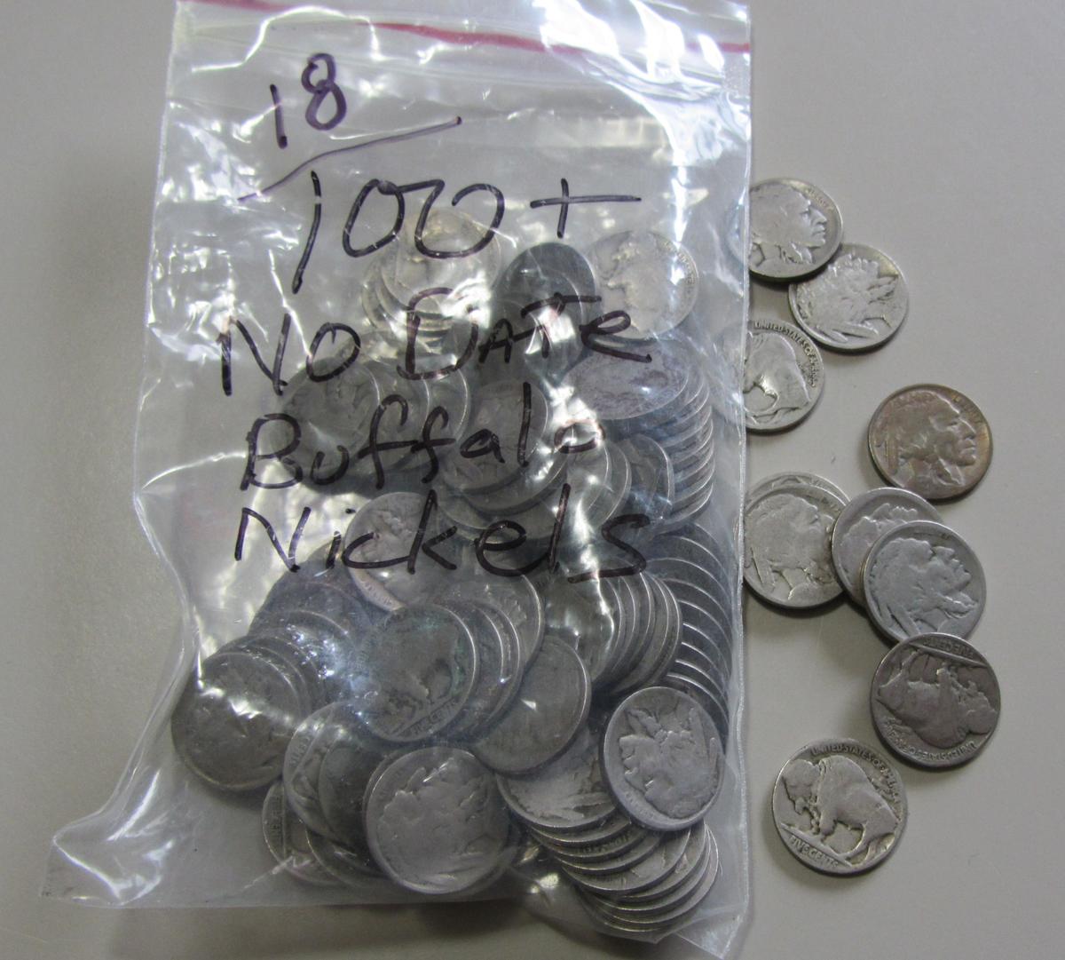 100 PLUS LOT OF NO DATE BUFFALO NICKELS